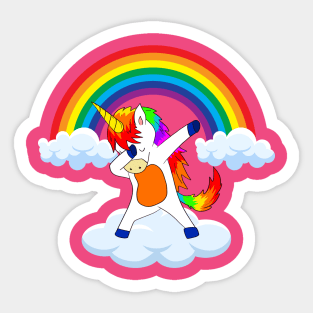 dabbing unicorn Sticker